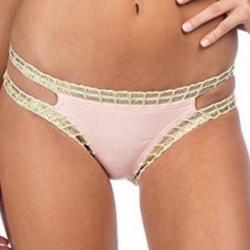 Bikini Lab - Weaving on a Jet Plane Hipster Bikini Bottoms in Peach NWT